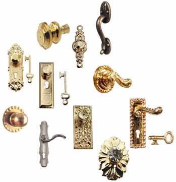 Dollhouse Miniature Hardware, Knobs, Hinges and Handles