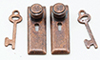 1/2" Scale Door Knob, Keyplate, Keys, Bronze, 6Pk