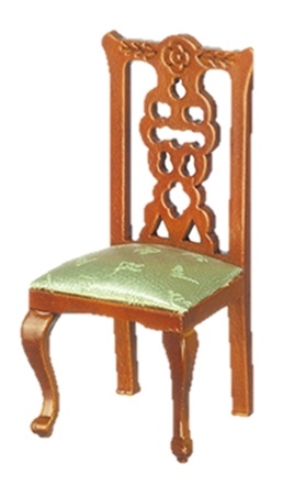 Side Chair, Mahogany/Light Green