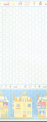 Dollhouse Miniature Wallpaper, Dollhouse Fantasy, Blue