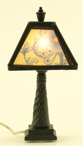 Dollhouse Miniature ORNATE TIFFANY LAMP, DARK BRONZE