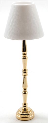 Dollhouse Miniature Led Brass Floor Lamp, Gold