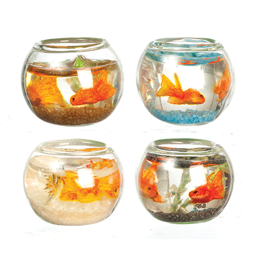 Fish Bowls with 2 Fish, 4 pc.