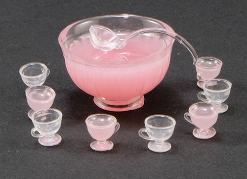 Dollhouse Pink Party Punch Set 11pc Cb121p Just Miniature Scale