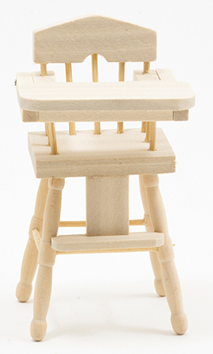 unfinished wood high chair