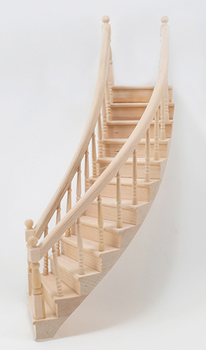 STEEP STAIRCASE w/ RAILING on RIGHT 1/12 scale miniature for 10 ceilings