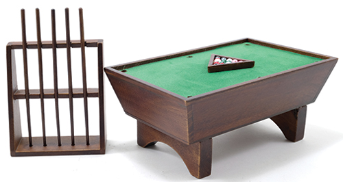 1/12 Scale Dollhouse Mini Pool Table Billiard Ball Set Model Furniture  Accessory