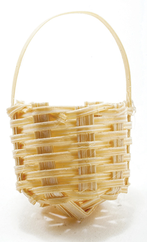 Basket w/ Handle Small - Dollhouse Miniature