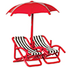 1/2" Scale  2 Chairs, Umbrella