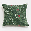 Pillow, Green Christmas Hearts Pattern