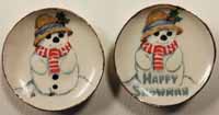 Dollhouse Miniature Happy Snowman Plates