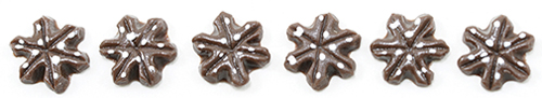 Dollhouse miniature CHOCOLATE SNOWFLAKE COOKIE, 6PC