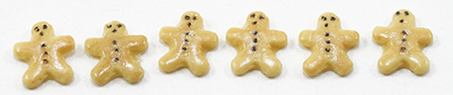 Dollhouse miniature GINGERBREAD MAN SUGAR COOKIE, 6PC