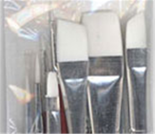 Dollhouse Miniature Plaid White Nylon Brush Set, 10pc