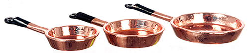 Copper Frying Pans Set, 3 pc.