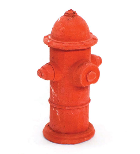 Red Concrete Fire Hydrant