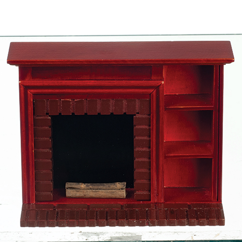 Fireplace with Shelves, Mahogany