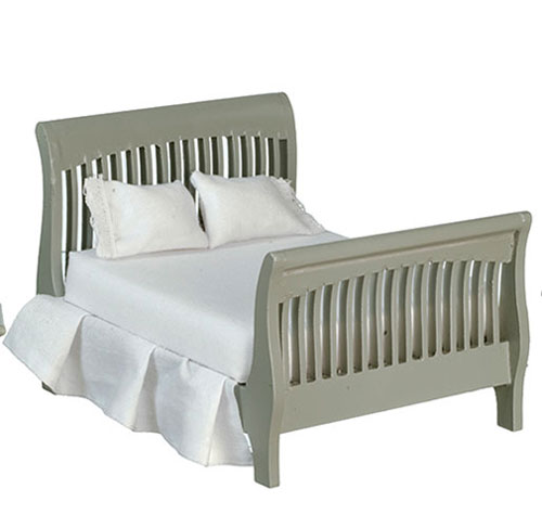 Slat Double Bed, Gray