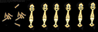 Dollhouse Miniature Victorian Oak Hand Pull 6Pcs