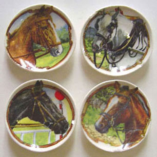 Dollhouse Miniature Horse Head Plate 4Pcs.