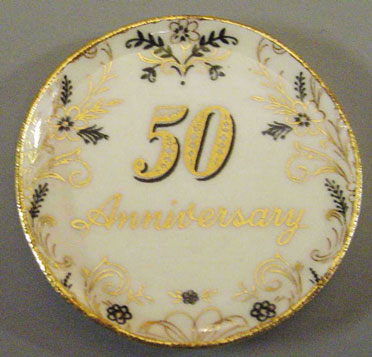 Dollhouse Miniature 50Th Anniversary Platter