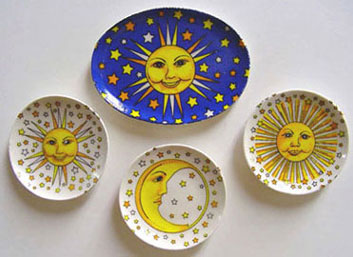 Dollhouse Miniature Moon & Stars Plates & Platters