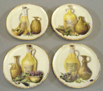 Dollhouse Miniature Olives & Olive Oil Platters