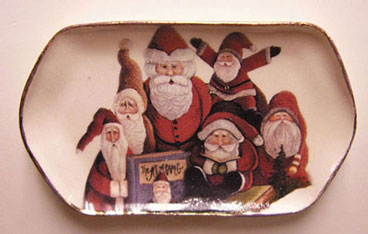 Dollhouse Miniature Snowman Group Tray