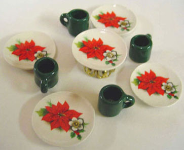 Dollhouse Miniature Dessert Set-Poinsettia