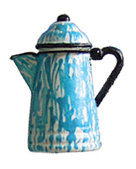 Dollhouse Miniature Coffee Pot, Flow Blue