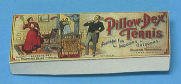 Dollhouse Miniature Pillowdex Tennis Game Box-Antique Repro'd