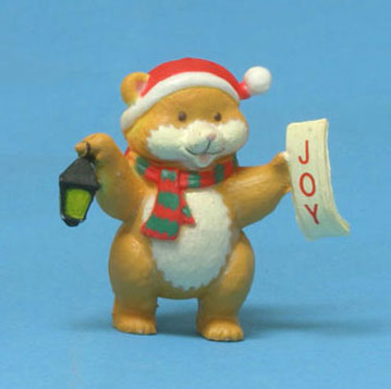 Dollhouse Miniature Santa Bear Or Santa Raccoon, Assorted