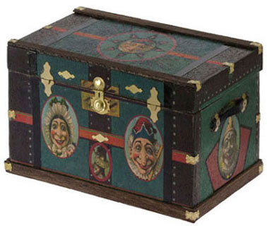 Dollhouse Miniature Lithograph Wooden Trunk Kit, Punch & Judy