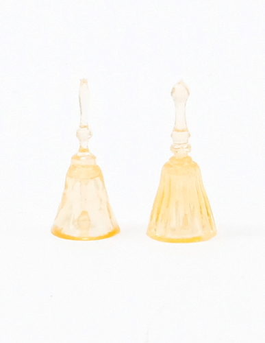 Dollhouse Miniature Dinner Bells, 2Pc, Amber