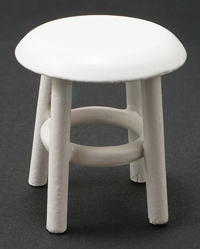 Dollhouse Miniature Stool, White