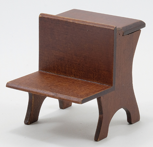 Dollhouse Miniature School Desk, Walnut