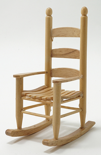 Dollhouse Miniature Rocker, Oak