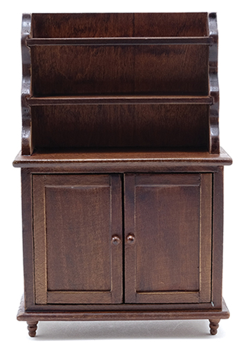 Dollhouse Miniature Hutch, Walnut