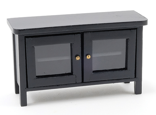 Dollhouse Miniature TV Stand, Black