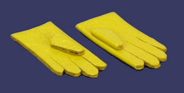 Dollhouse Miniature Glove, 1 Pair Yellow