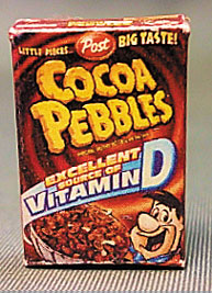 Dollhouse Miniature Cocoa Pebbles-Newer Box