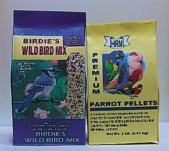 Dollhouse Miniature Bird Food Set-Wild Bird Seed, Parrot Pellets