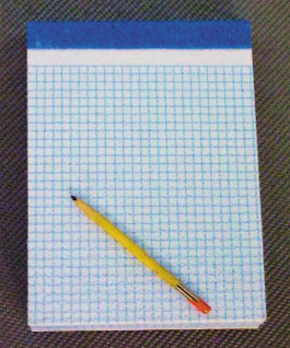 Dollhouse Miniature Graph Paper-W/Pencil, Ruler