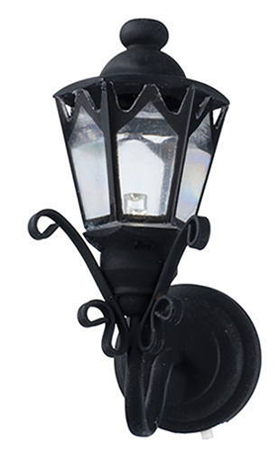 Dollhouse Miniature Led Black Fancy Coach Lamp