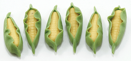 Dollhouse Miniature Corn, 6Pc