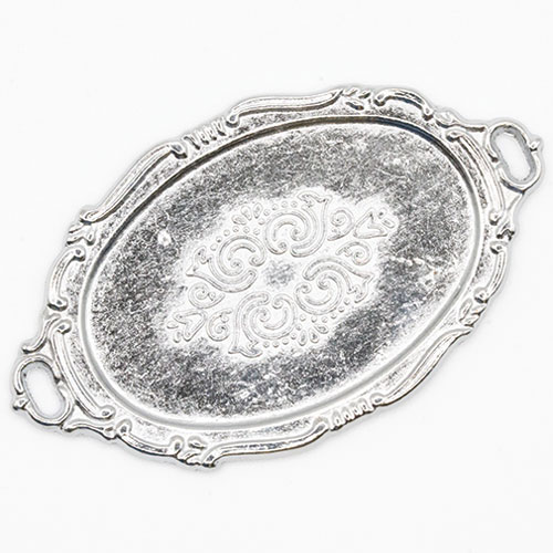 Silver Oval Plate with 2 Handles