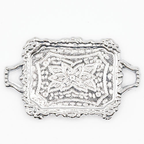 Silver Rectangle Serving Plate with 2 Handles