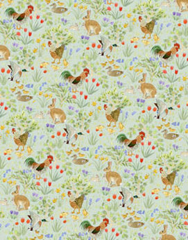 Dollhouse Miniature Wallpaper: Country Springtime Green