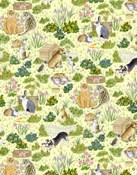 Dollhouse Miniature Wallpaper: Family Pets