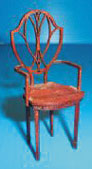 Dollhouse Miniature Hepplewhite Arm Chair, Conn